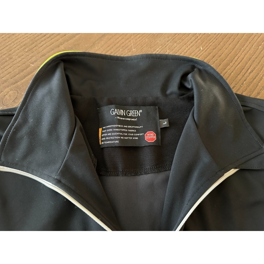 Galvin Green Mens L Black/Lime 1/4 Zip Pullover Windstopper Golf Jacket Pullover - Picture 4 of 12